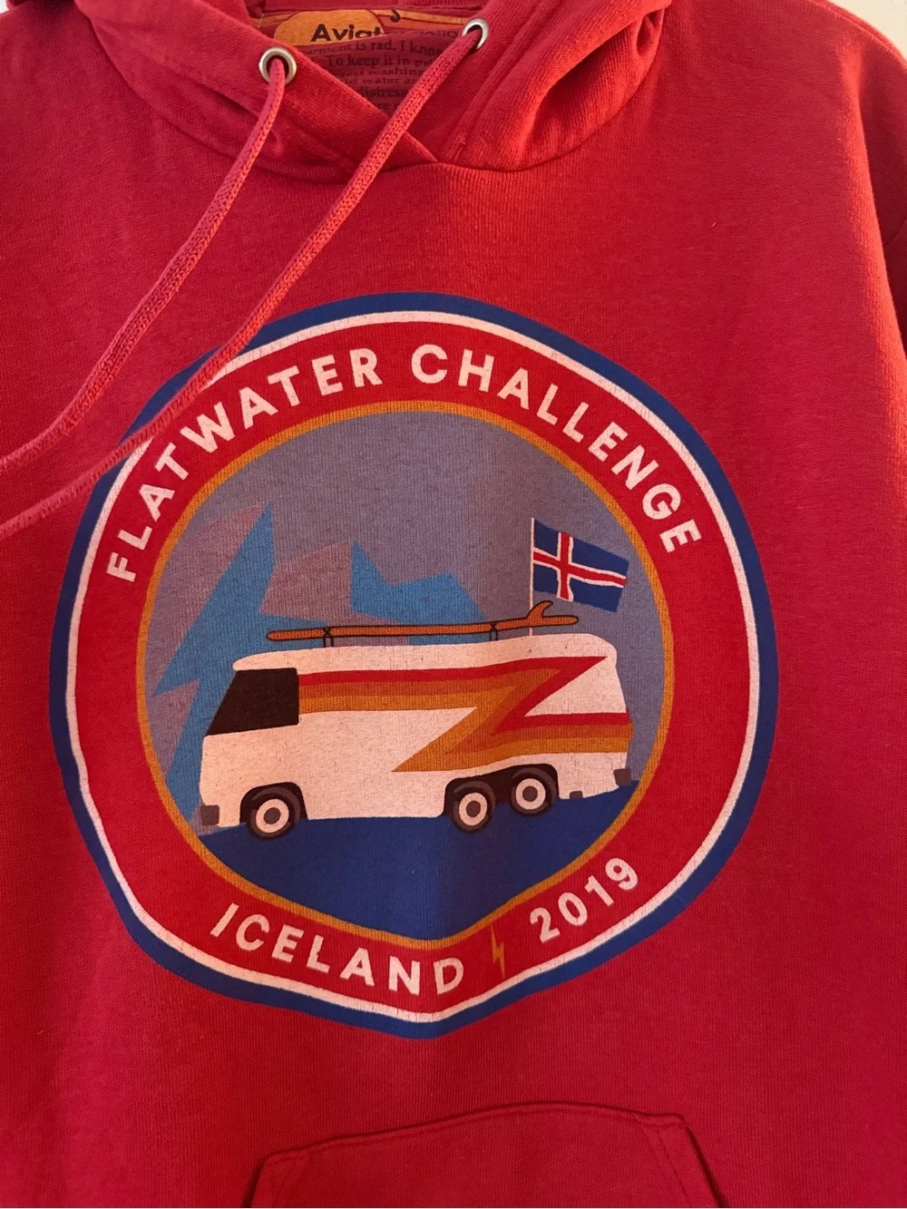 AVIATOR NATION Red 'Flatwater Challenge Iceland 2019' Hoodie - Picture 2 of 4